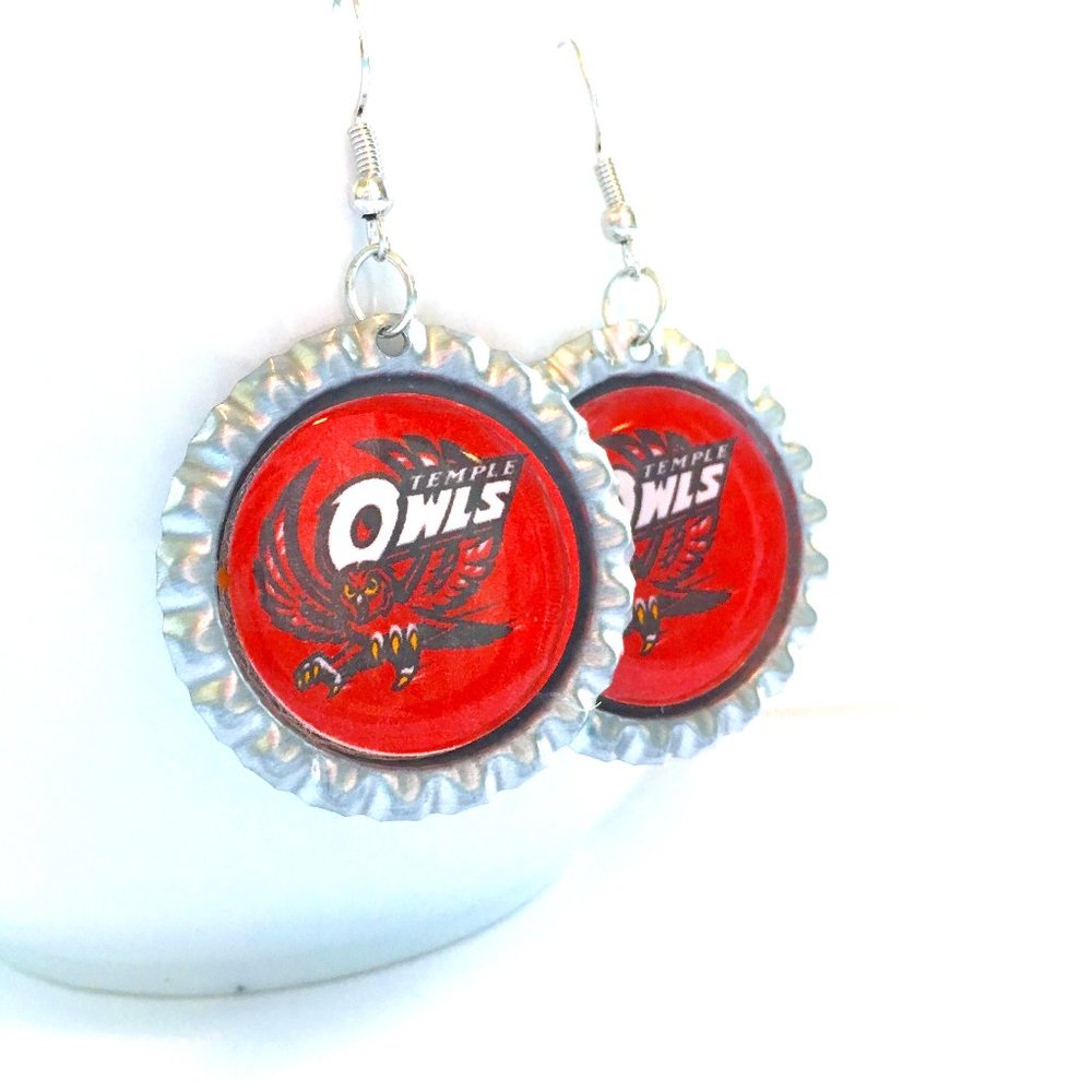 Temple Univ OWLS Handmade Earrings *NEW*